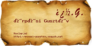 Árpási Gusztáv névjegykártya