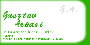 gusztav arpasi business card